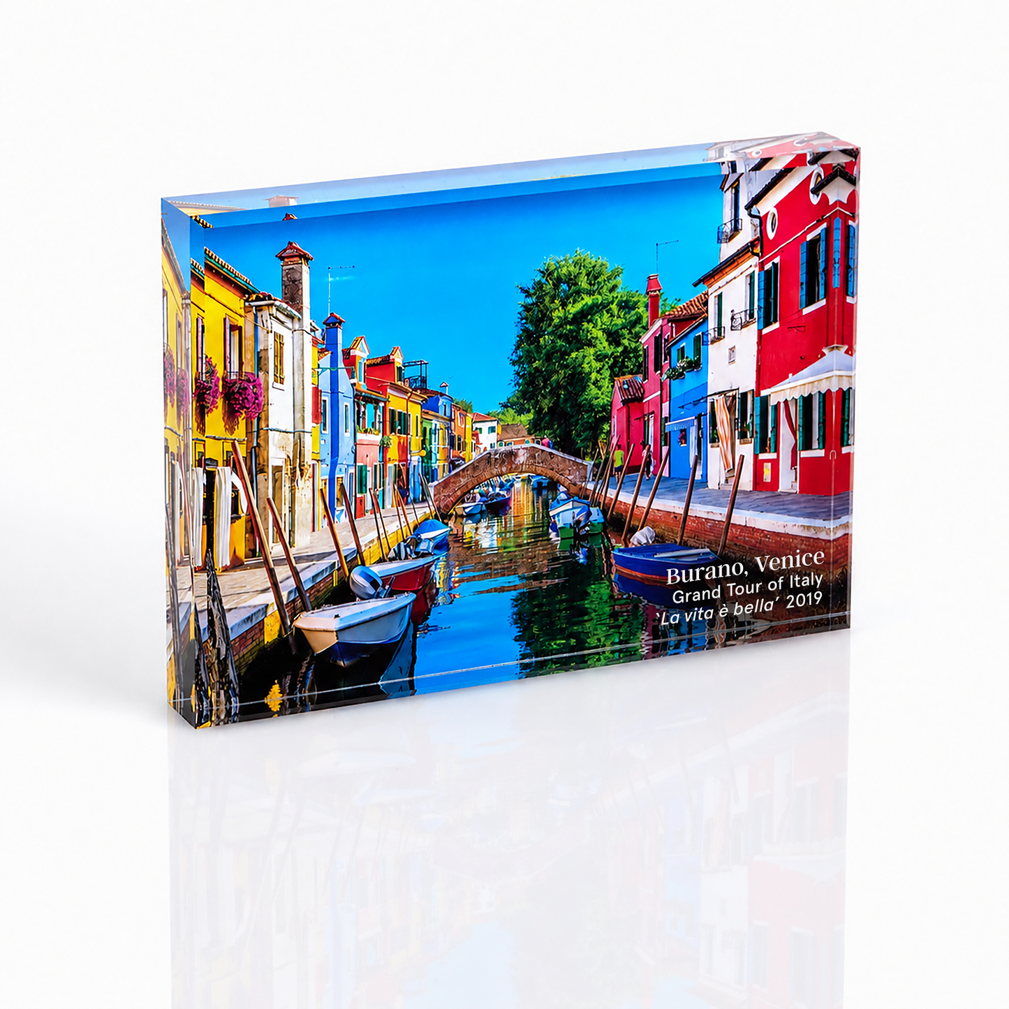 A holiday photo with your own words in the Photo Memory Block