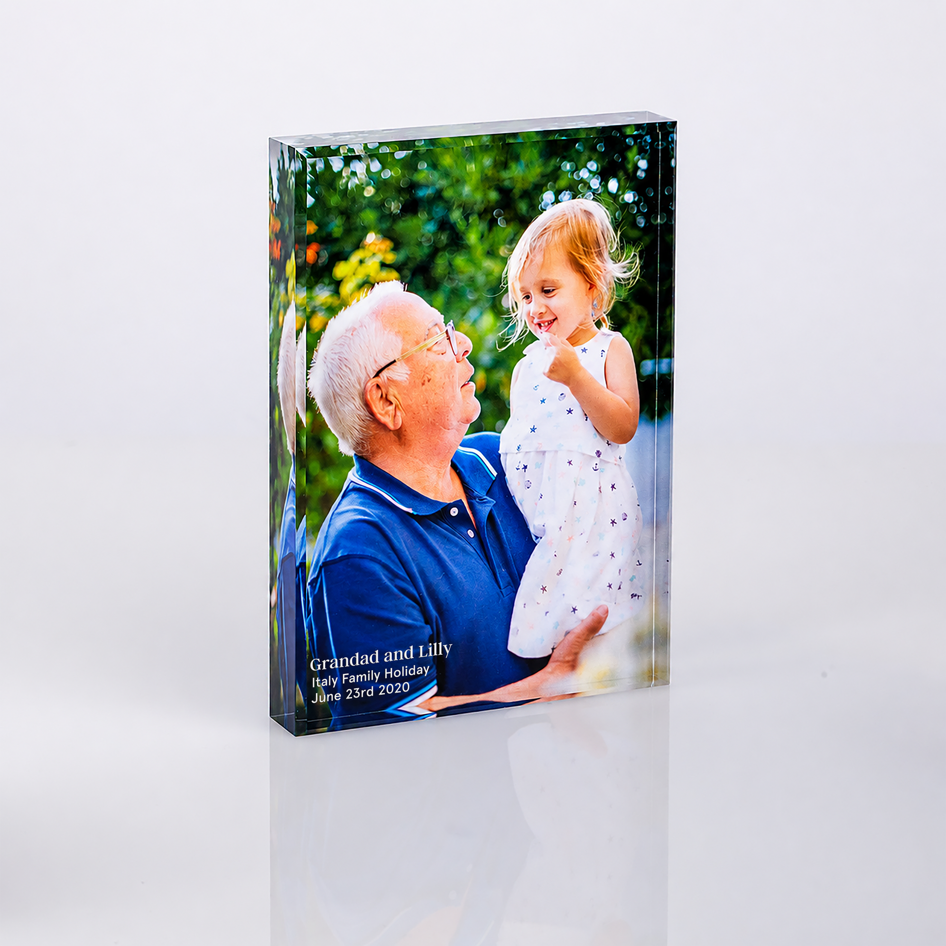 A family photo with your own words in the Photo Memory Block